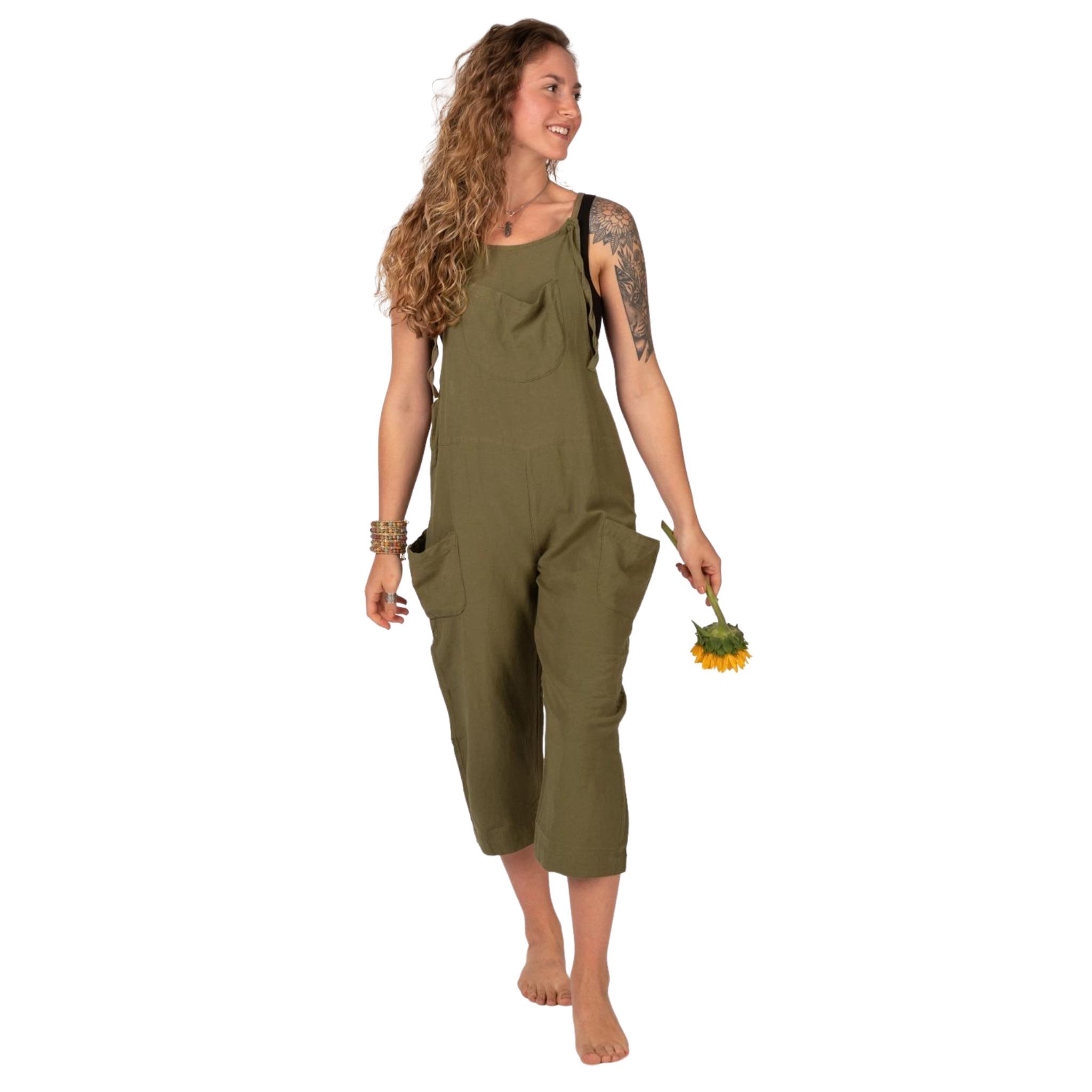 Hemp Viscose Slouchy Overalls